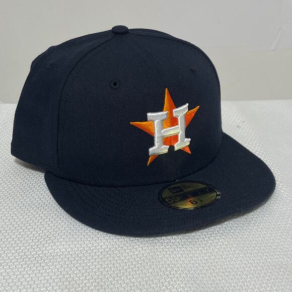 Houston Astros Baseball Hat New Era 59Fifty Navy Blue Fitted 6 7/8 On Field MLB - Picture 1 of 8